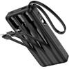 Hoco Powerbank 10000 Mah 2A With Four built-In Cables Usb A + Usb C+ Lightning + Micro Usb J146 black