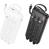 Hoco Powerbank 10000 Mah 2A With Four built-In Cables Usb A + Usb C+ Lightning + Micro Usb J146 black