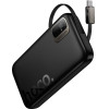 Hoco Powerbank 10000 Mah Qc Pd 20W With Retractable Cable Usb C Q51 black