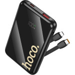 Hoco Powerbank 10000 Mah Qc Pd 22,5W With built-In Cables Usb C + Lightning Q37 black