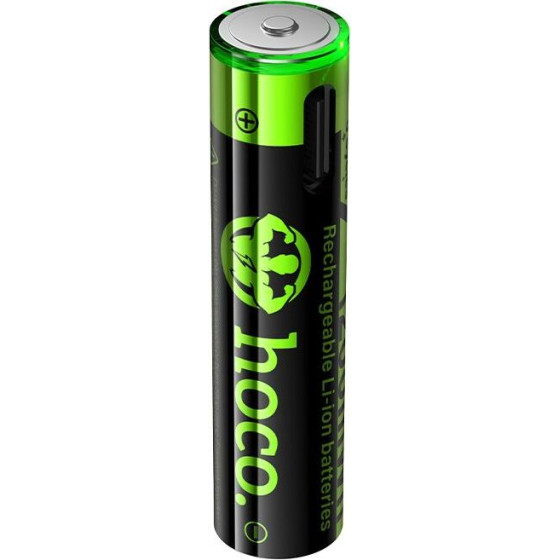 Hoco Rechargeable Battery R3 (AAA) 320 Mah With Usb C + Cable Usb A To 2 x Usb C 2 Pcs JA4 black