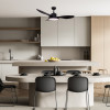 Aca Ceiling Fan With Light Dim Mat Black 3 Blades Abs Remote Control Timer Led 22W 40W - (FANRX48013B)