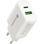 EVERACTIVE Charger 1 x Usb Quick Charge 3.0, 1 x USB-C Pd Pps 25W White - (SC-370Q)