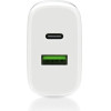 EVERACTIVE Charger 1 x Usb Quick Charge 3.0, 1 x USB-C Pd Pps 25W White - (SC-370Q)