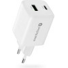EVERACTIVE Charger 1 x Usb Quick Charge 4.0, 1 x USB-C 45W White - (SC-450Q)