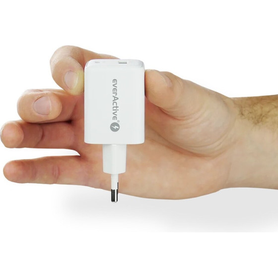 EVERACTIVE Charger 1 x Usb Quick Charge 4.0, 1 x USB-C 45W White - (SC-450Q)