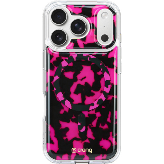 Crong Deluxe Mag Cover - Iphone 17 Pro Max Magsafe Case (Pink Tortoise) - (CRGDLMIP1769PPTO)