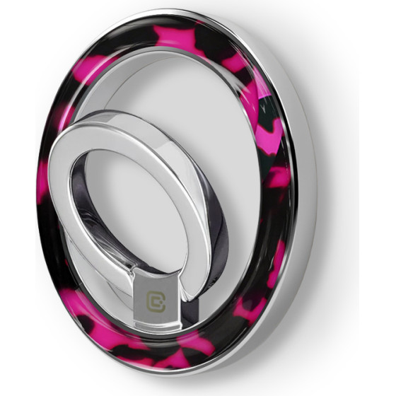 Crong Deluxe Ring Holder - Magsafe Magnetic Phone Holder (Pink Tortoise) - (CRGDLRHPTO)