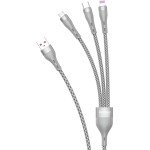 Dudao 3in1 Usb Cable - Lightning / Microusb / Usb Type C 65W 1.2m Gray (L20X) 6973687242220 - (L20X-Grey)