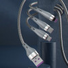 Dudao 3in1 Usb Cable - Lightning / Microusb / Usb Type C 65W 1.2m Gray (L20X) 6973687242220 - (L20X-Grey)