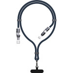 Dudao L20MAx 65W 4-in-1 Cable With Lanyard USB-C To USB-C With Lightning And USB-A Adapters - Blue - (L20MAx blue)