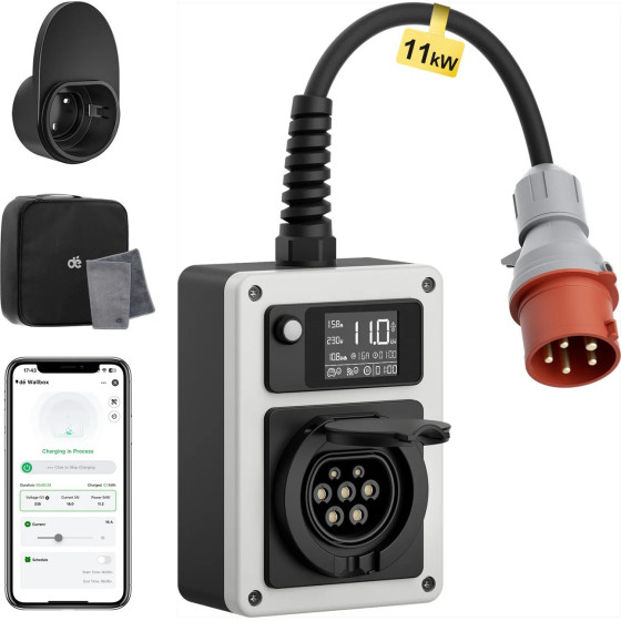de 11kW Mobile Wallbox With Cee Plug (App VERSION) - (deM3C11FW)