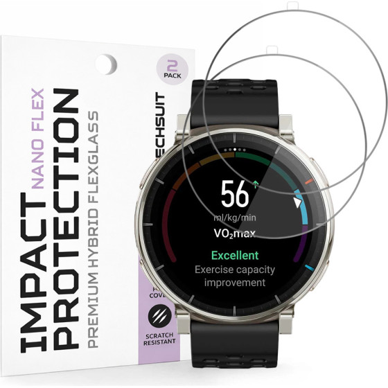 Techsuit - Nano Flex (2 pack) - Amazfit Active 3 Premium - Black