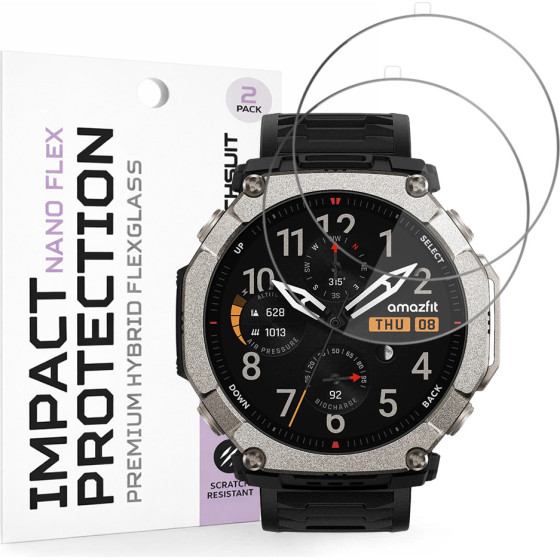 Techsuit - Nano Flex (2 pack) - Amazfit T-Rex Ultra 2 - Black
