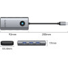 Orico Docking Station Type-C - HDMI, USB-A x 3, PD100W x 1, Lan (2.5Gbps) - (PW11-6P25R-GY-BP)