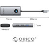Orico Docking Station Type-C - HDMI, USB-A x 3, PD100W x 1, Lan (2.5Gbps) - (PW11-6P25R-GY-BP)