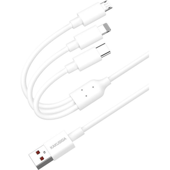 Kakusiga ������� Usb �� USB-C/Lightning/Micro Usb 5A, 1.2m, ����� - (KSC-1021)