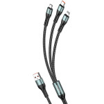 Kakusiga ������� Usb �� USB-C/Lightning/Micro Usb 5A, 480Mbps, 1.2m, ����� - (KSC-1026)