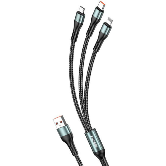 Kakusiga ������� Usb �� USB-C/Lightning/Micro Usb 5A, 480Mbps, 1.2m, ����� - (KSC-1026)
