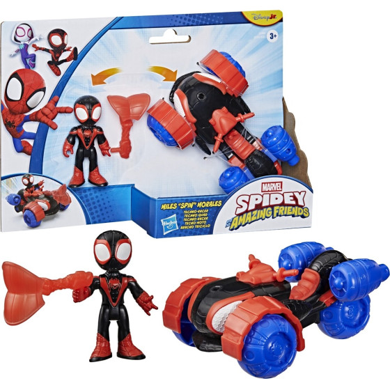 Hasbro Disney Jr Marvel: Spidey And His Amazing Friends - Miles Spin Morales Techno Racer Vehicle (G2460)