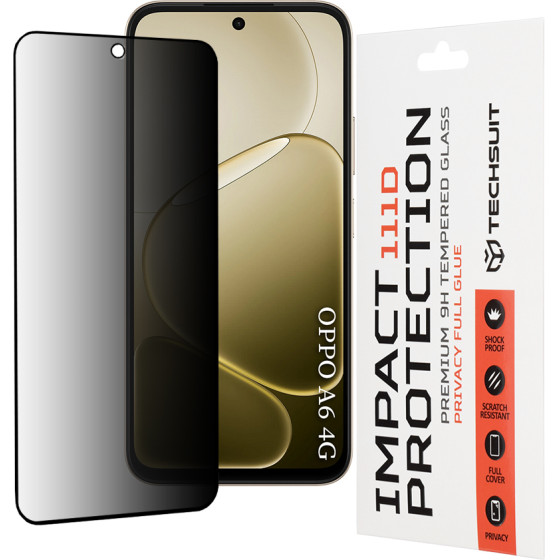 Techsuit - 111D Privacy Full Glue - Oppo A6 4G / A6x 4G / A6x 5G - Black