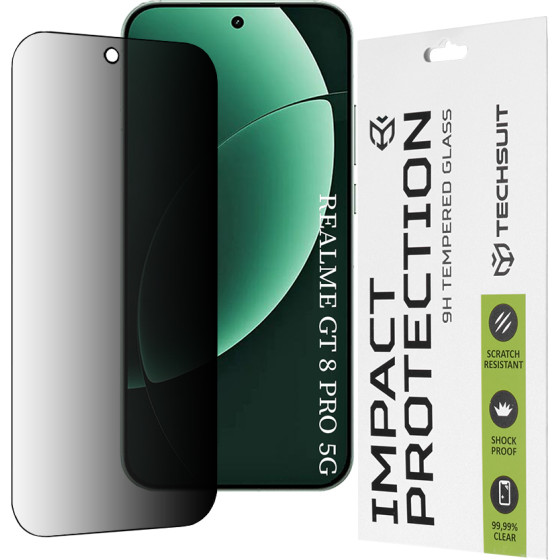 Techsuit - 111D Privacy Full Glue - Realme GT 8 Pro - Black