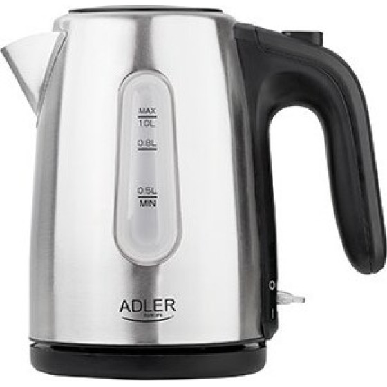 Adler electric kettle 1 L 1200 W Black, Hazelnut, Stainless steel - (AD 1273)