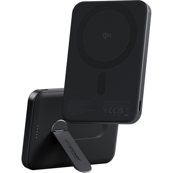 empower by PanzerGlass(R) empower Bank w. Spin Stand | 5000mAh | Space Black - (PG-EM23165)