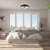 Aca Ceiling Fan 20 Dim Black 7 Blades Abs Remote Control & Timer Led 34W 3332L �300mm - (FAN6689BK)
