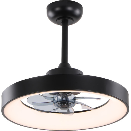 Aca Ceiling Fan 20 Dim Black 7 Blades Abs Remote Control & Timer Led 34W 3332L �300mm - (FAN6697BK)