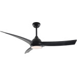 Aca Ceiling Fan Dim Black With 3 Blades Abs Remote Control & Timer Led 24W 2400L Dc 45W 1320mm - (FANGS419B)