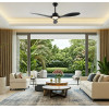 Aca Ceiling Fan Dim Black With 3 Blades Abs Remote Control & Timer Led 24W 2400L Dc 45W 1320mm - (FANGS424B)