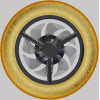 Aca Ceiling Fan Dim BLACK-Gold With 8 Blades Abs Remote CONTROL&Timer Led 40W 4300L Dc 15W 550mm - (FAN3231168)