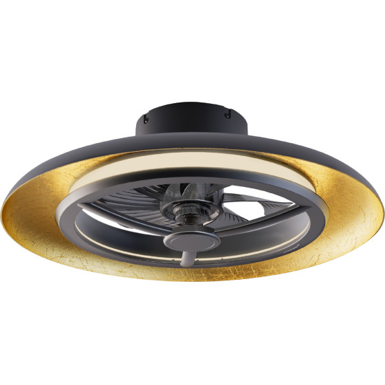 Aca Ceiling Fan Dim BLACK-Gold With 8 Blades Abs Remote CONTROL&Timer Led 40W 4300L Dc 15W 550mm - (FAN3231168)