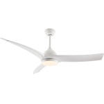 Aca Ceiling Fan Dim White With 3 Blades Abs Remote Control & Timer Led 24W 2400L Dc 45W 1320mm - (FANGS419W)