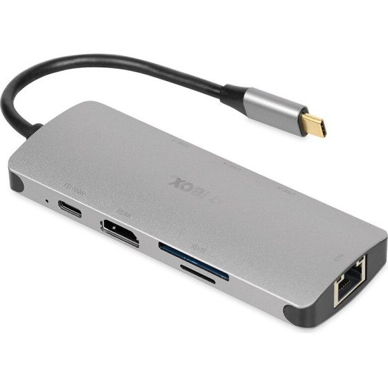IBOX Interface Hub Usb Type-C 5000 Mbit/s Silver - (IUH3RJ4K)