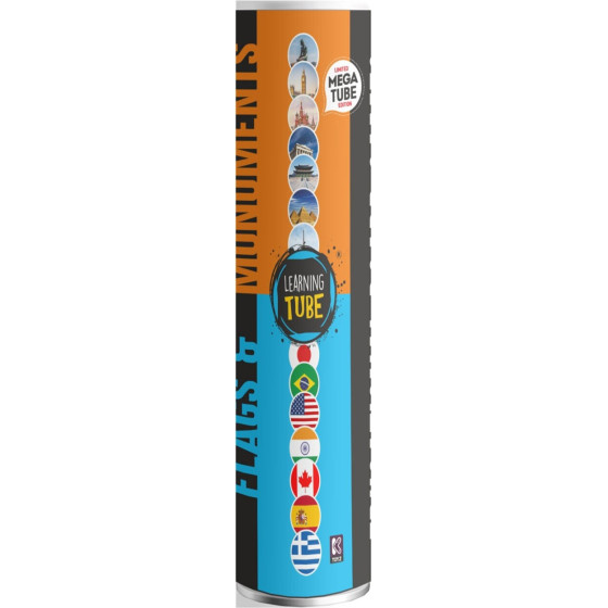 K-Toyz Learning Tubes: Mega Tube Flags & Monuments 40cm (English Language) (LT-028)