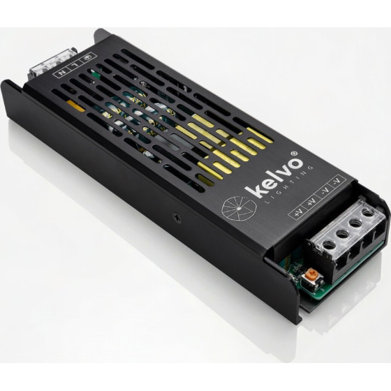 Kelvo Lighting Kelvo Iluma Slim �����������/��������������� Class I Pelv 200W 16.5A Ac 220-240V �� Dc 12V IP20 - ���� ������� ��� - �18.5 x �5.9 x �2.8cm - 5 ������ ������� - (KLV-107-0009)