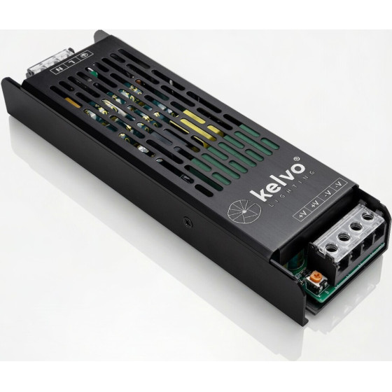 Kelvo Lighting Kelvo Iluma Slim �����������/��������������� Class I Pelv 300W 12.5A Ac 220-240V �� Dc 24V IP20 - ���� ������� ��� - �19.6 x �5.9 x �2.8cm - 5 ������ ������� - (KLV-107-0016)