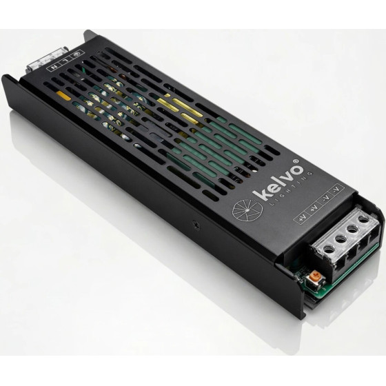 Kelvo Lighting Kelvo Iluma Slim �����������/��������������� Class I Pelv 400W 16.6A Ac 220-240V �� Dc 24V IP20 - ���� ������� ��� - �22.3 x �5.9 x �2.8cm - 5 ������ ������� - (KLV-107-0017)