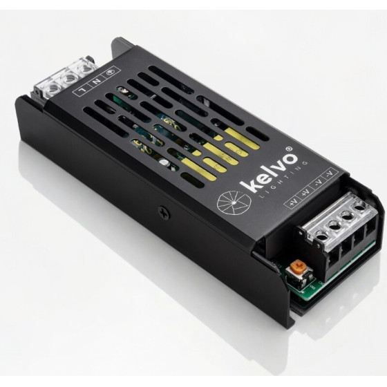 Kelvo Lighting Kelvo Iluma Slim �����������/��������������� Class I Pelv 60W 5A Ac 220-240V �� Dc 12V IP20 - ���� ������� ��� - �13.3 x �4.8 x �2.8cm - 5 ������ ������� - (KLV-107-0006)