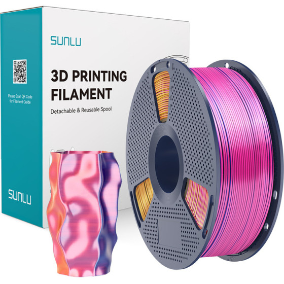 Sunlu ���� PLA+ Silk �� ���� ������� (�������, ������� ��� ����) - (PLA+ Silk Tc R Y Blu)