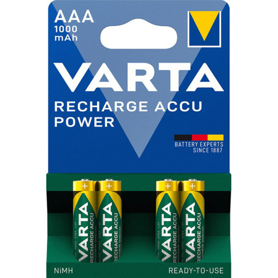 Varta ��������� ����������������� AAA/HR03 1.2V 1000mAh Ni-Mh Recharge Accu Power Ready To Use 4/BLISTER