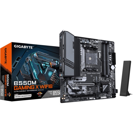 Gigabyte Motherboard - Amd Ryzen 5000 CPUs, 5+3 Phases VRM, Up To 3200MHz DDR4, 1xPcie 4.0 + 1xPcie 3.0 M.2, Wi-Fi 6, 1GBe LAN, Usb 3.2 Gen 1 - (B550M Gaming X WIFI6)