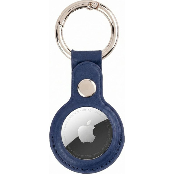 Mercury Leather Airtag Case navy
