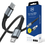 3MK Protection 3MK Hyper Cable N-Series USB-C / Microusb 3m Qc 3.0 5V/2A 10W - Black - (160690-0)