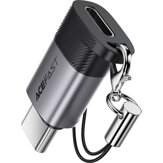 Acefast - Adapter - Lightning Female To USB-C Male, 60W Charging, USB2.0 Data Transmission - Gray - (J19)