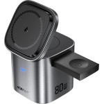 Acefast - Charging Station 6in1 - Wired And Wireless Fast Charge, GaN, USB, USB-C, 80W, Phone/Watch/Buds/Laptop - Black - (Z9)