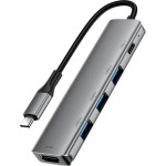 Acefast - Docking Station 5 In 1 (J16) - USB-C To 3x USB3.0, USB-C Pd 90W, Hdmi 4K@60Hz, Plug&Play - Metal Gray