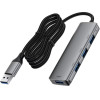 Acefast - Hub 4 In 1 (J17) - 4 x USB3.0, 5Gbps, Plug & Play, Aluminum Alloy, 5V/3A, Usb Cable, 1m - Metal Gray